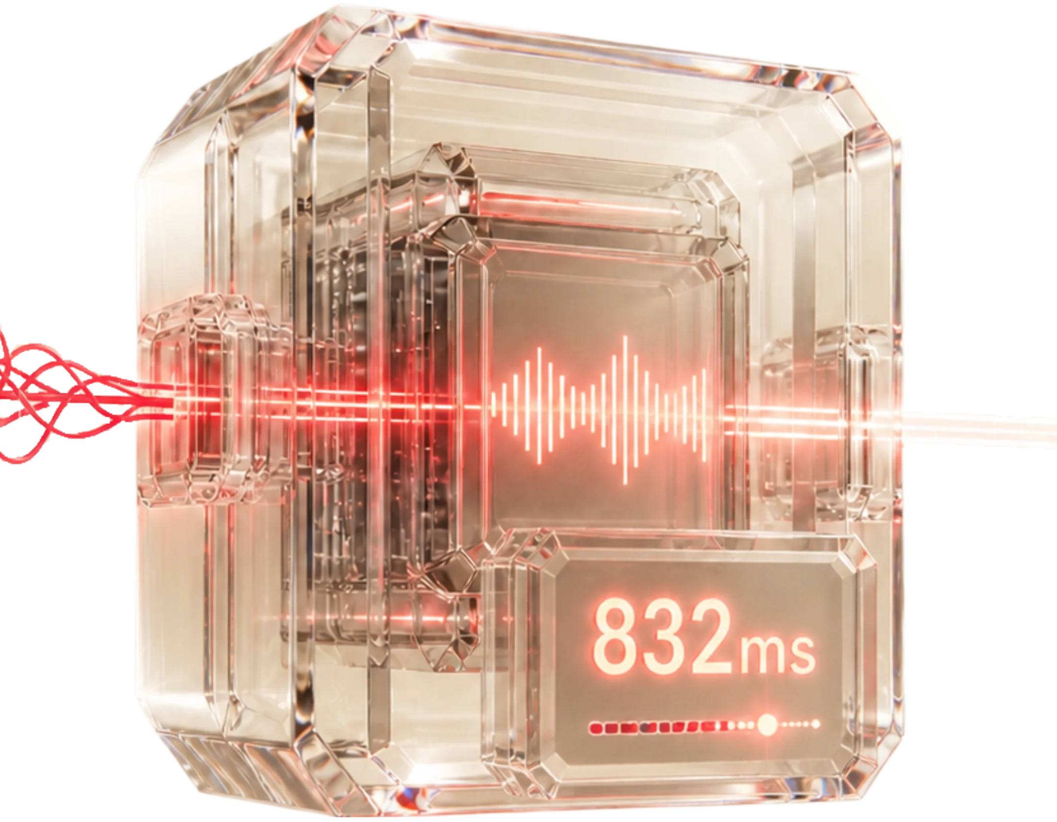 832ms millisecond detection engine crystalline cube processing signals at machine speed